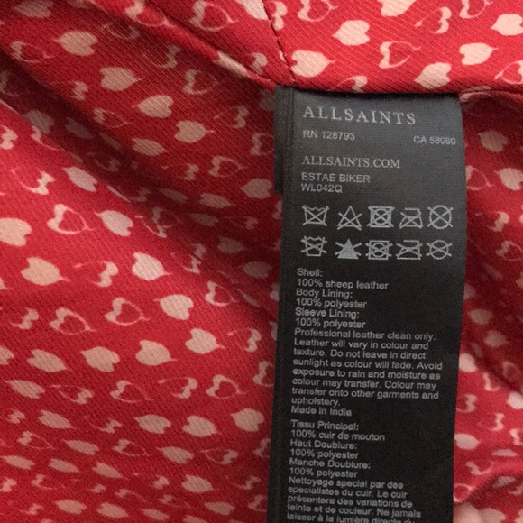 All Saints Estae Leather Biker Jacket - Picture 7 of 8